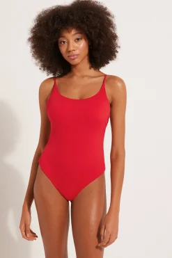 Ribbed Recycled Microfiber Padded One-Piece Swimsuit - One-piece Swimsuits - Women | Tezenis