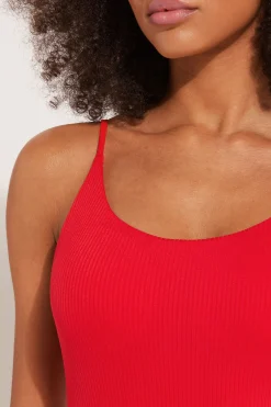 Ribbed Recycled Microfiber Padded One-Piece Swimsuit - One-piece Swimsuits - Women | Tezenis