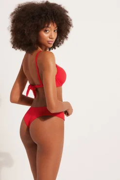 Ribbed Recycled Microfiber Brazilian Bikini Bottoms - Brazilian Cut - Women | Tezenis