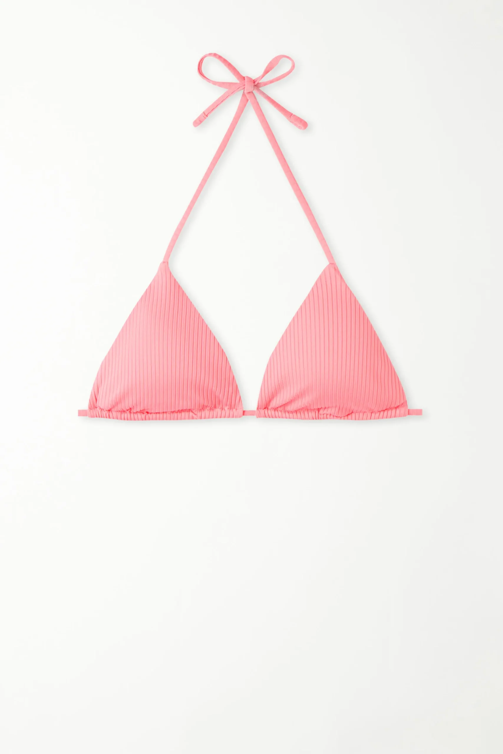 Ribbed Recycled Microfiber Removable Cup Triangle Bikini Top - Triangle - Women | Tezenis