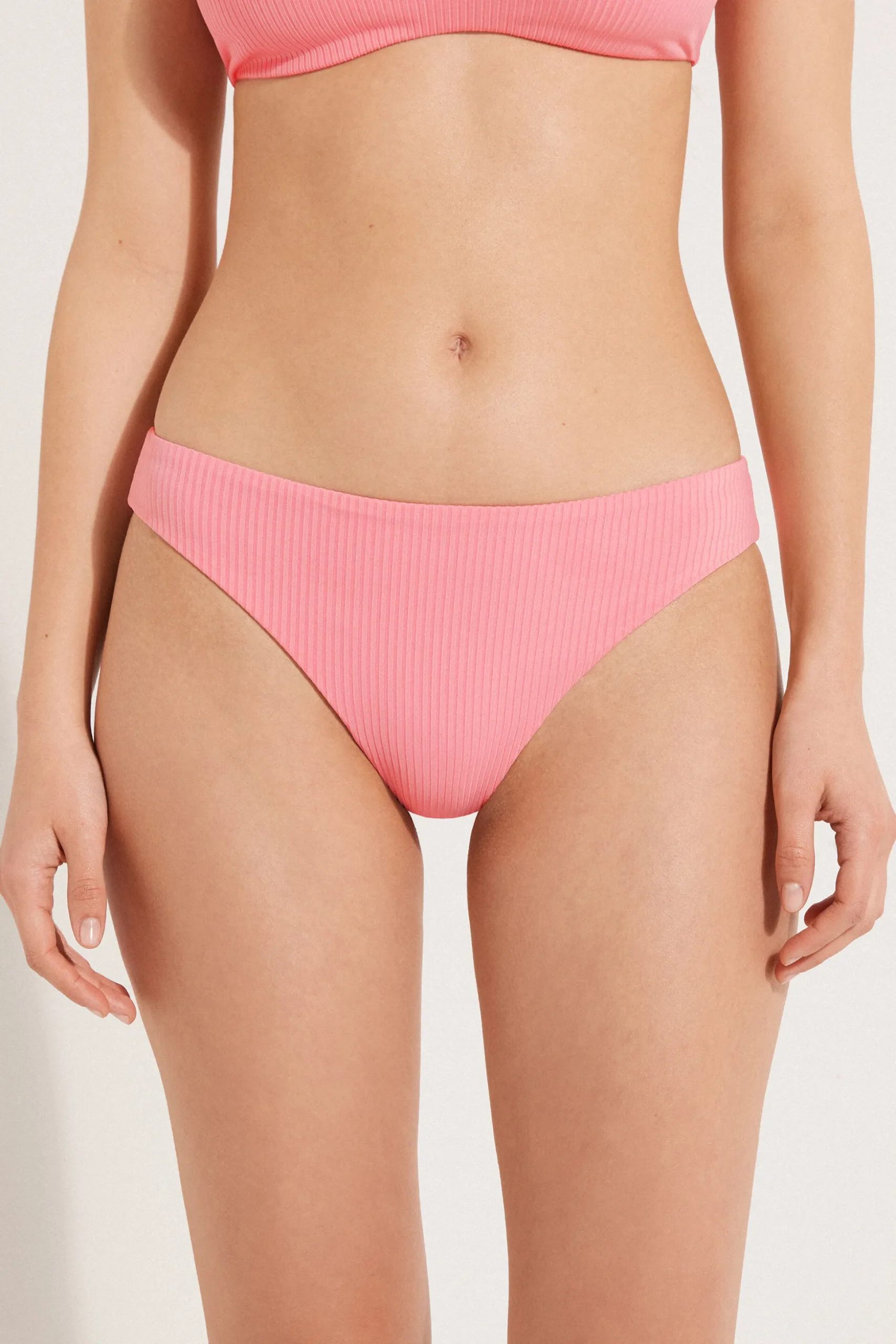 Ribbed Recycled Microfiber Classic Bikini Bottoms - Classic - Women | Tezenis