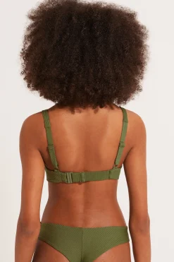 Ribbed Recycled Microfiber Balconette Bikini Top - Balconette - Women | Tezenis