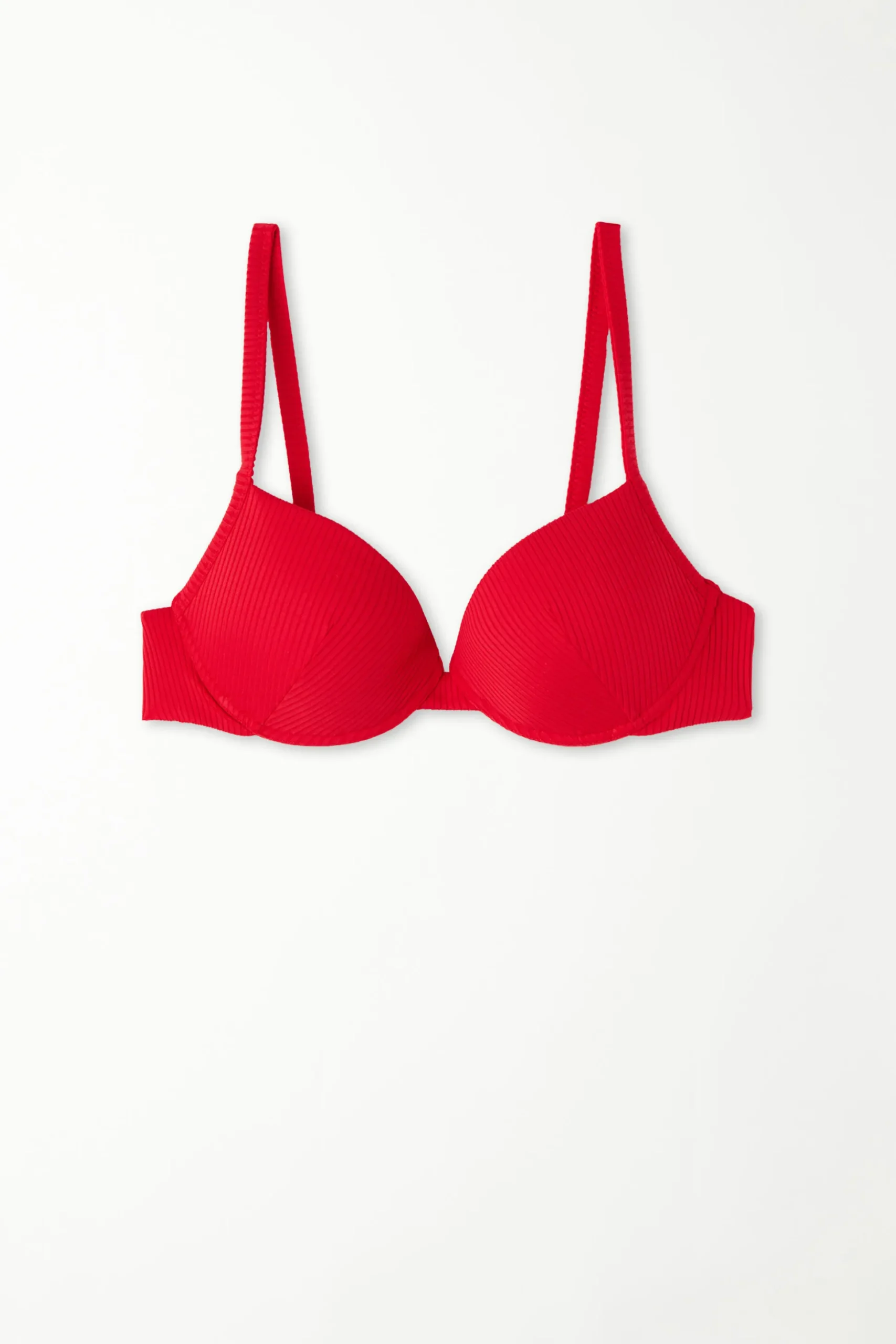 Ribbed Recycled Microfiber Padded Push-Up Bikini Top - Push-up - Women | Tezenis