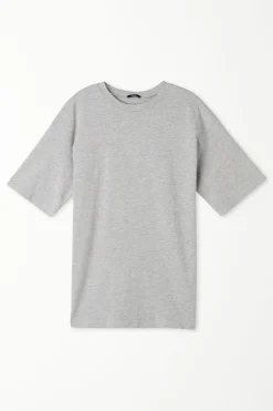 Ripped Cotton Crewneck T-Shirt - Short-Sleeved Tops - Women | Tezenis