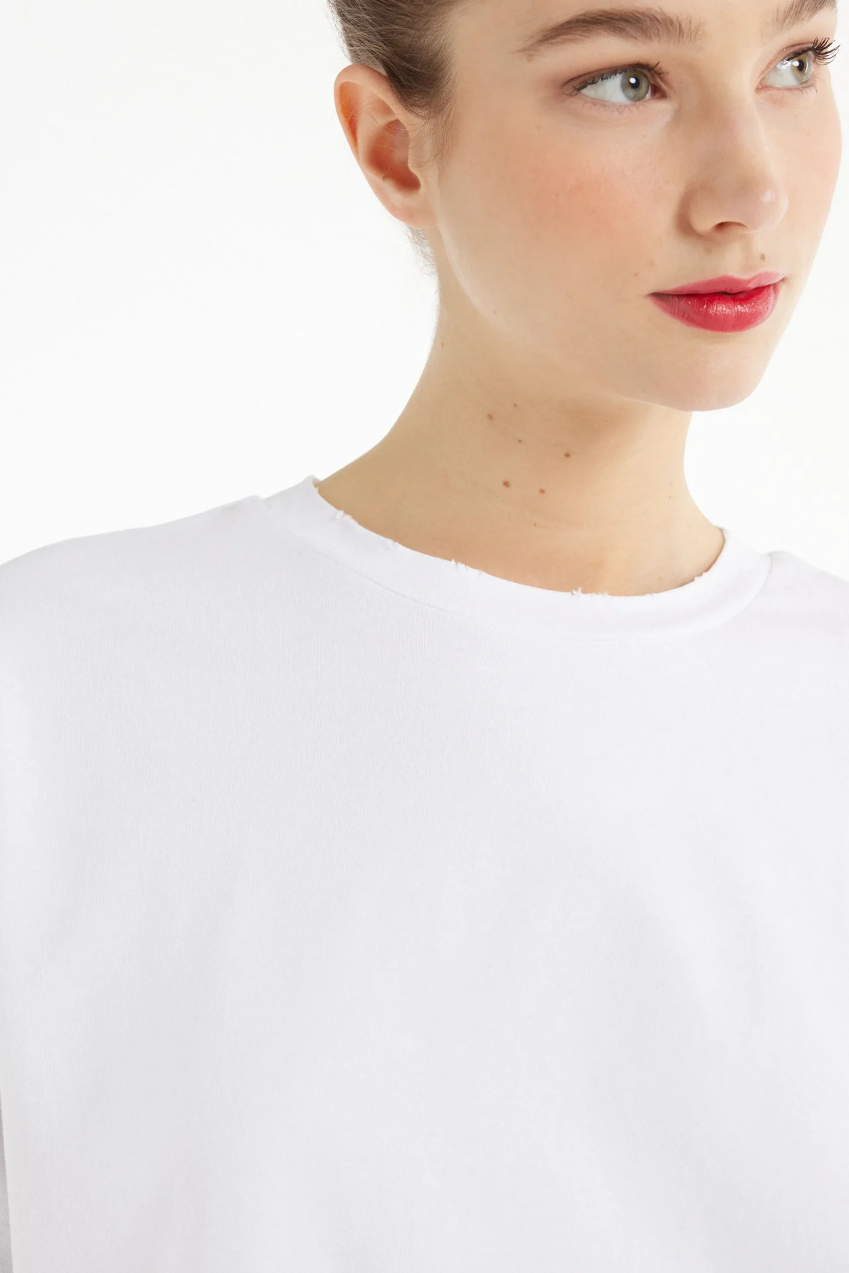 Ripped Cotton Crewneck T-Shirt - Short-Sleeved Tops - Women | Tezenis