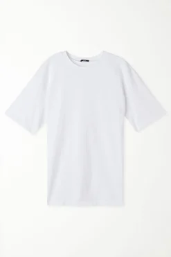 Ripped Cotton Crewneck T-Shirt - Short-Sleeved Tops - Women | Tezenis