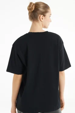 Ripped Cotton Crewneck T-Shirt - Short-Sleeved Tops - Women | Tezenis