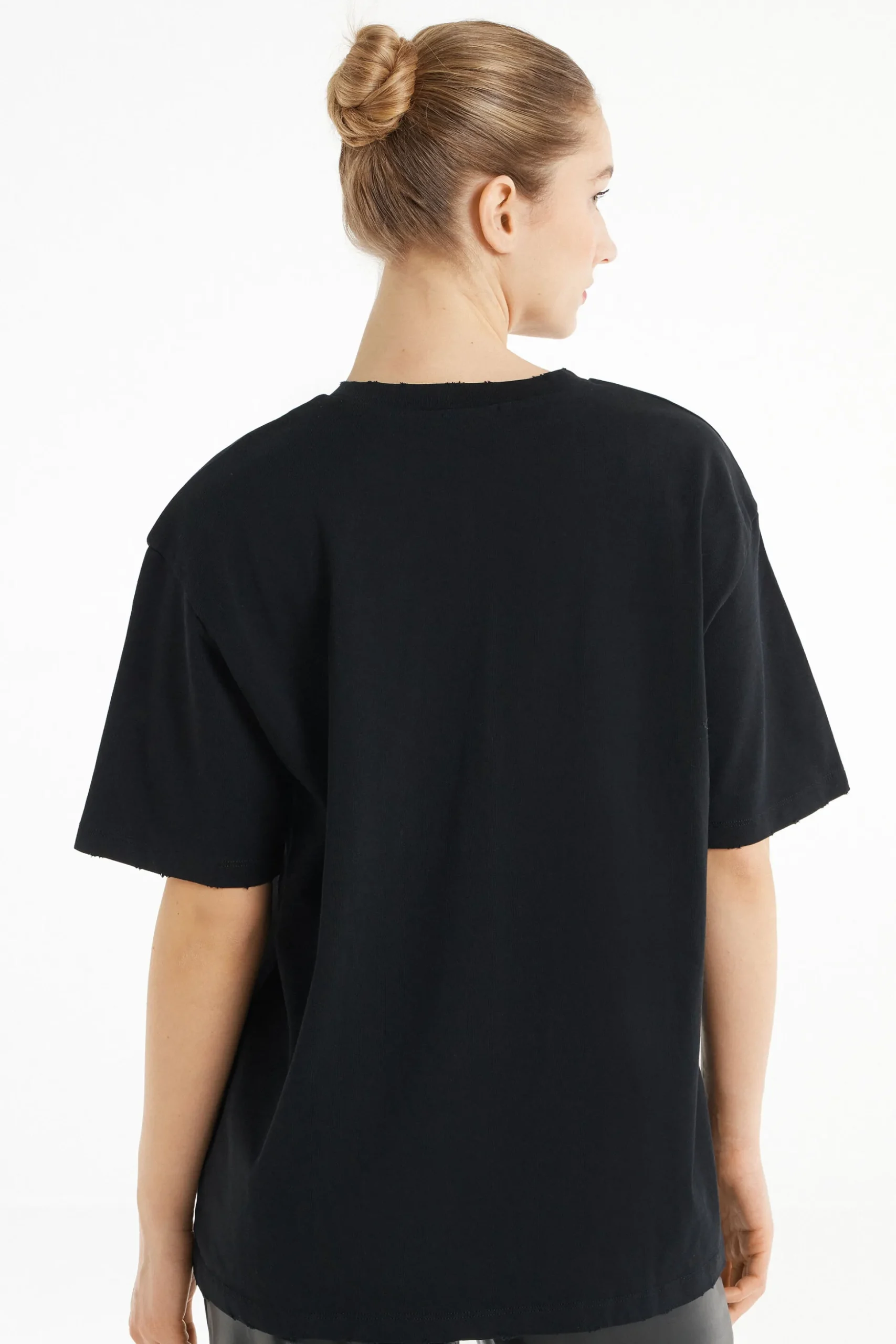 Ripped Cotton Crewneck T-Shirt - Short-Sleeved Tops - Women | Tezenis