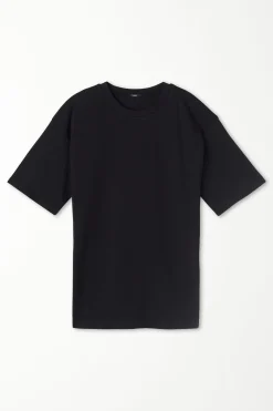 Ripped Cotton Crewneck T-Shirt - Short-Sleeved Tops - Women | Tezenis
