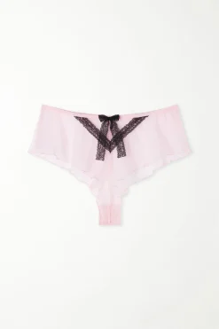 Romantic Plissé High-Cut Tulle Boyshorts - French Cut - Women | Tezenis