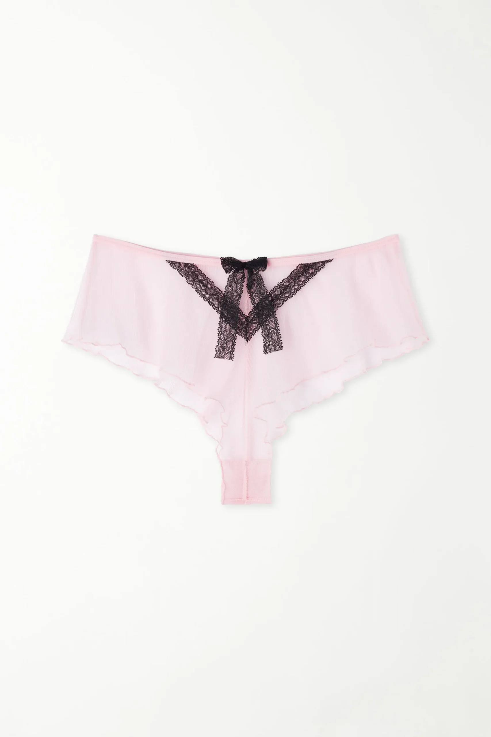 Romantic Plissé High-Cut Tulle Boyshorts - French Cut - Women | Tezenis