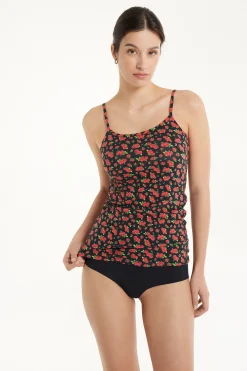 Round Neck Tank Top In Stretch Cotton - Tank Tops - Women | Tezenis