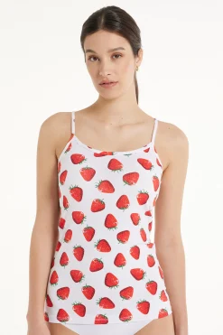 Round Neck Tank Top In Stretch Cotton - Tank Tops - Women | Tezenis
