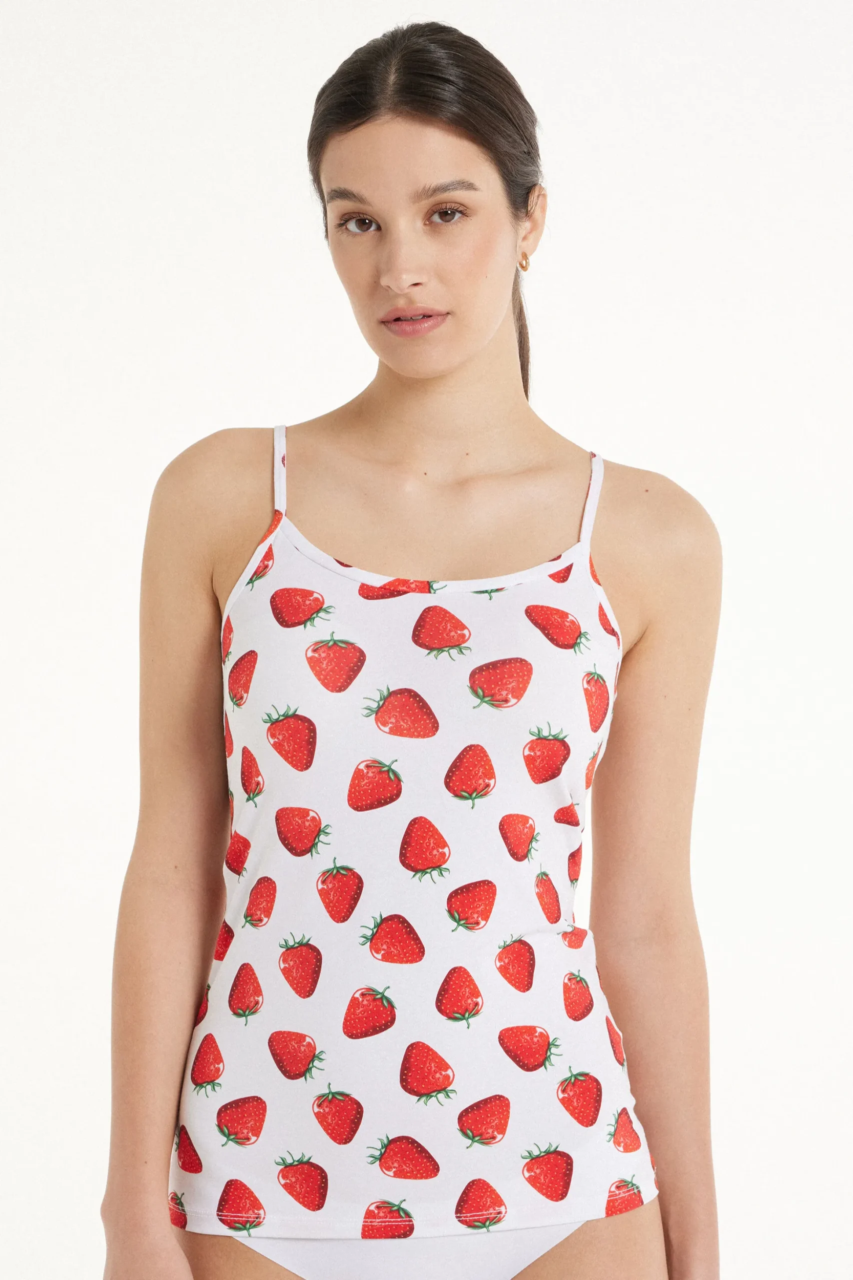 Round Neck Tank Top In Stretch Cotton - Tank Tops - Women | Tezenis
