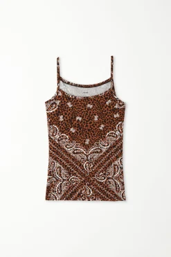 Round Neck Tank Top In Stretch Cotton - Tank Tops - Women | Tezenis