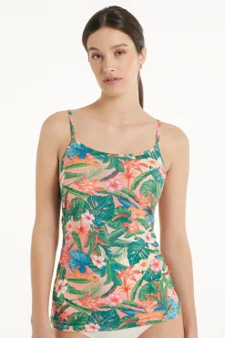Round Neck Tank Top In Stretch Cotton - Tank Tops - Women | Tezenis