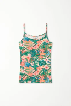 Round Neck Tank Top In Stretch Cotton - Tank Tops - Women | Tezenis