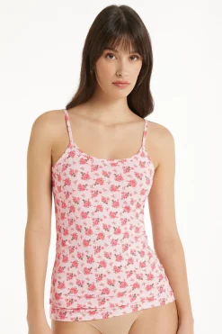 Round Neck Tank Top In Stretch Cotton - Tank Tops - Women | Tezenis