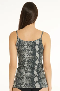 Round Neck Tank Top In Stretch Cotton - Tank Tops - Women | Tezenis
