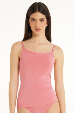 Round-Neck Stretch Cotton Tank Top - Tank Tops - Women | Tezenis