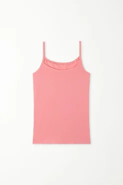 Round-Neck Stretch Cotton Tank Top - Tank Tops - Women | Tezenis