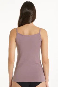 Round-Neck Stretch Cotton Tank Top - Tank Tops - Women | Tezenis
