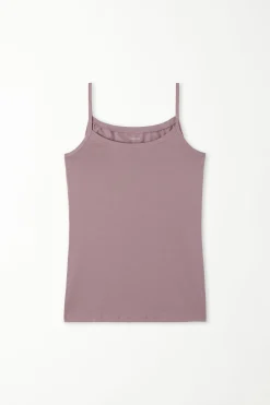 Round-Neck Stretch Cotton Tank Top - Tank Tops - Women | Tezenis