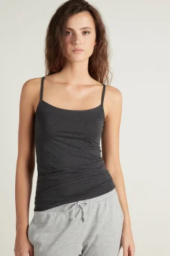 Round-Neck Stretch Cotton Tank Top - Tank Tops - Women | Tezenis