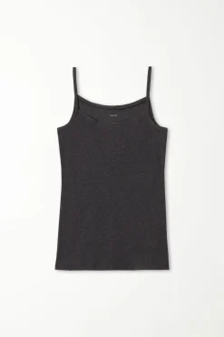 Round-Neck Stretch Cotton Tank Top - Tank Tops - Women | Tezenis