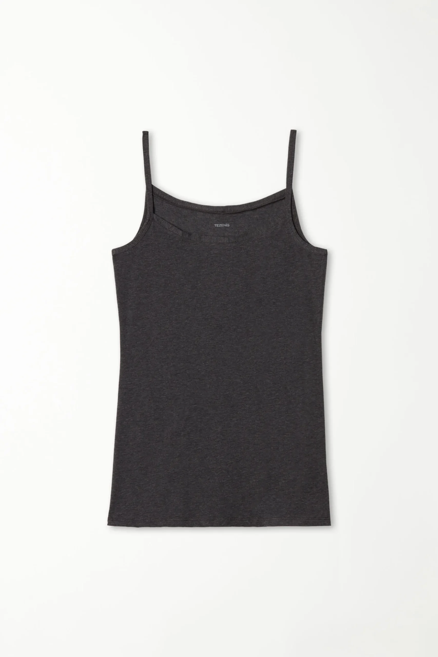 Round-Neck Stretch Cotton Tank Top - Tank Tops - Women | Tezenis