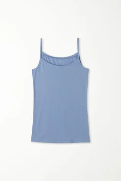 Round-Neck Stretch Cotton Tank Top - Tank Tops - Women | Tezenis