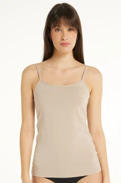Round-Neck Stretch Cotton Tank Top - Tank Tops - Women | Tezenis
