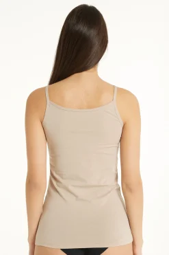 Round-Neck Stretch Cotton Tank Top - Tank Tops - Women | Tezenis
