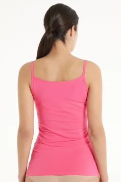 Round-Neck Stretch Cotton Tank Top - Tank Tops - Women | Tezenis