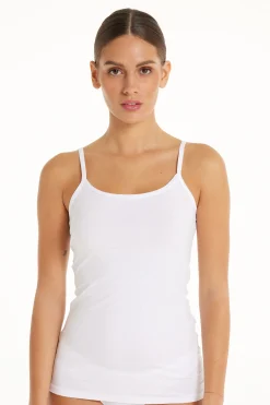 Round-Neck Stretch Cotton Tank Top - Tank Tops - Women | Tezenis