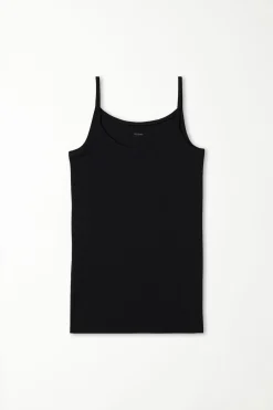 Round-Neck Stretch Cotton Tank Top - Tank Tops - Women | Tezenis
