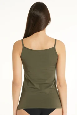 Round-Neck Stretch Cotton Tank Top - Tank Tops - Women | Tezenis