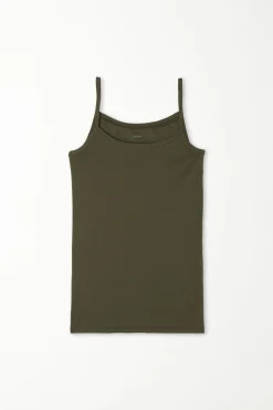 Round-Neck Stretch Cotton Tank Top - Tank Tops - Women | Tezenis