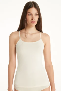 Round-Neck Stretch Cotton Tank Top - Tank Tops - Women | Tezenis