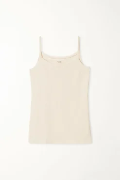 Round-Neck Stretch Cotton Tank Top - Tank Tops - Women | Tezenis