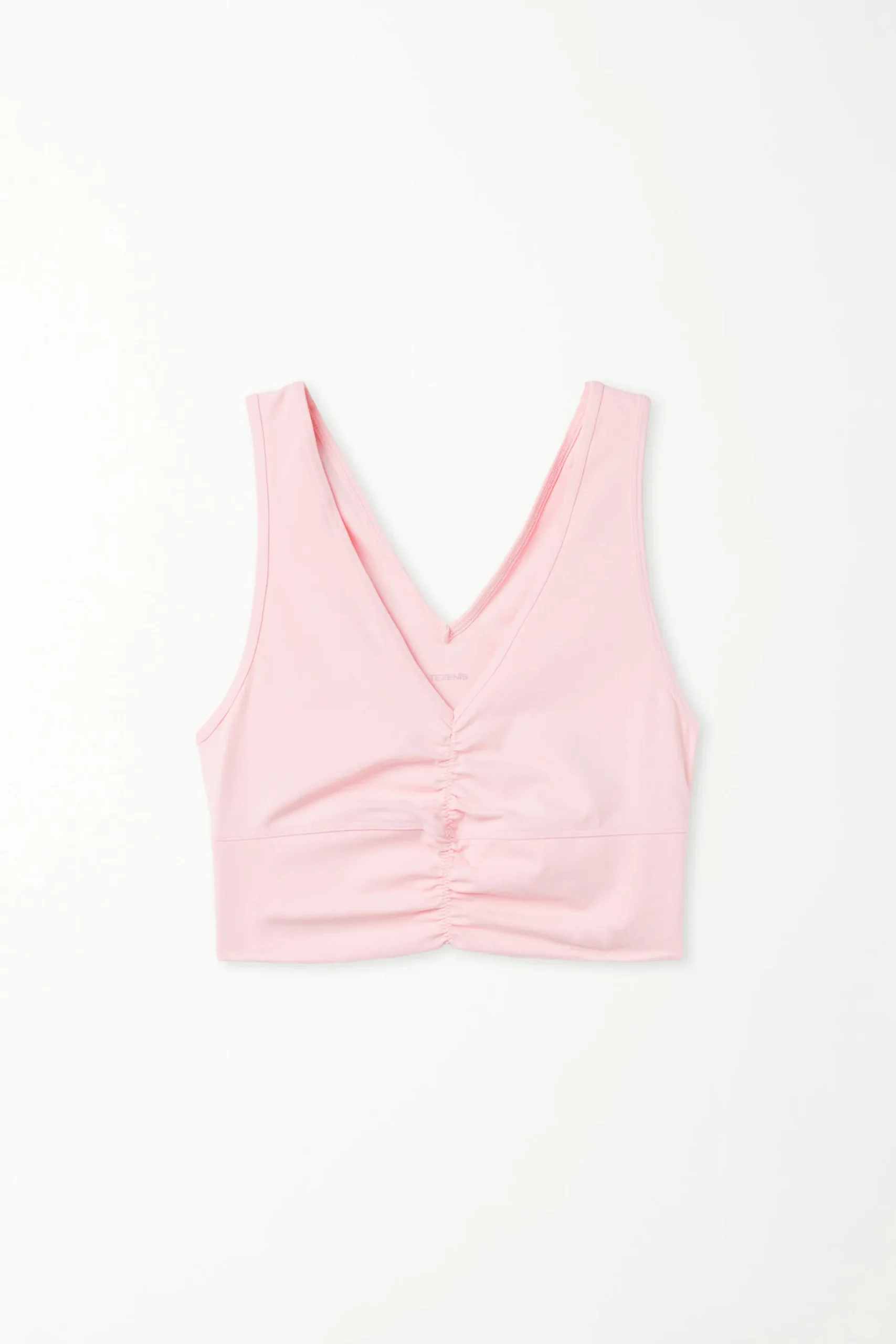 Ruched Soft Microfiber V-Neck Cropped Top - Tank Tops - Women | Tezenis