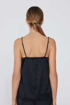 Satin And Lace Spaghetti Strap Tank Top - Pajama Sets - Women | Tezenis