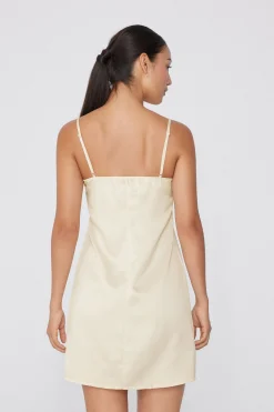 Satin And Lace Spaghetti Strap Slip With Slit - Slips - Women | Tezenis