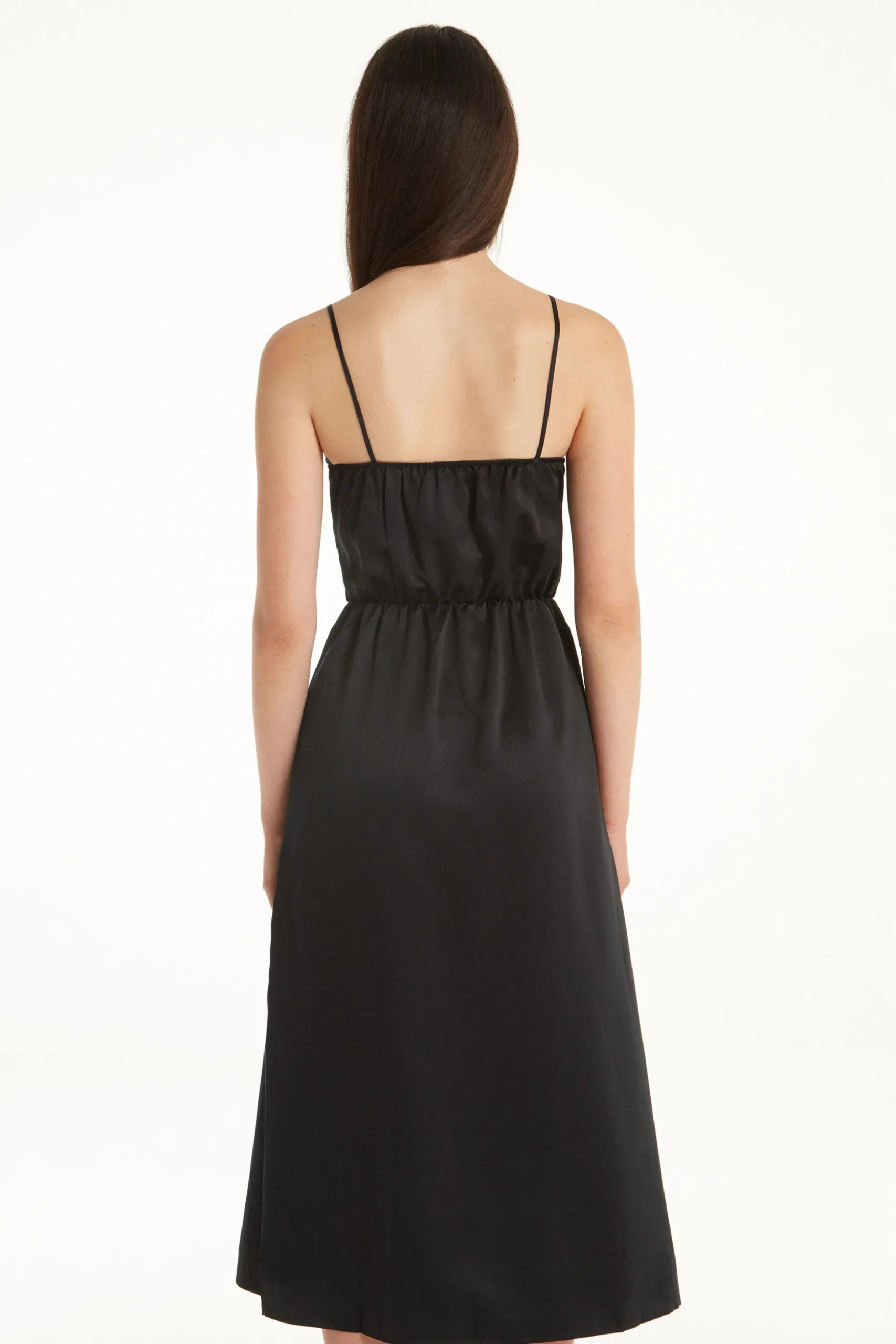 Satin And Lace Thin Strap Midi Dress - Dresses And Jumpsuits - Women | Tezenis
