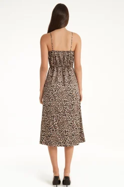 Satin And Lace Thin Strap Midi Dress - Dresses And Jumpsuits - Women | Tezenis