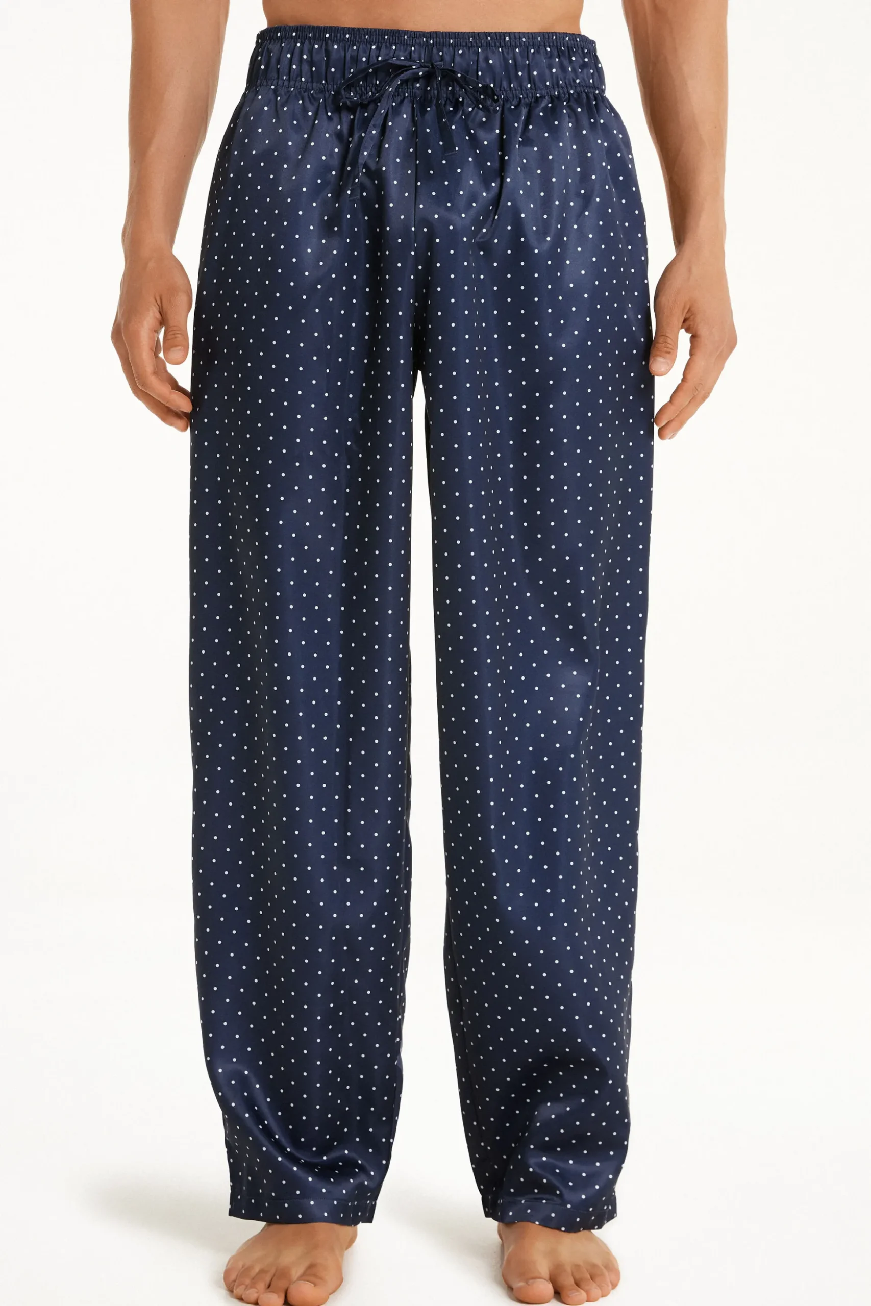 Satin Drawstring Pants With Pockets - Long Pajamas - Men | Tezenis