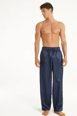 Satin Drawstring Pants With Pockets - Long Pajamas - Men | Tezenis
