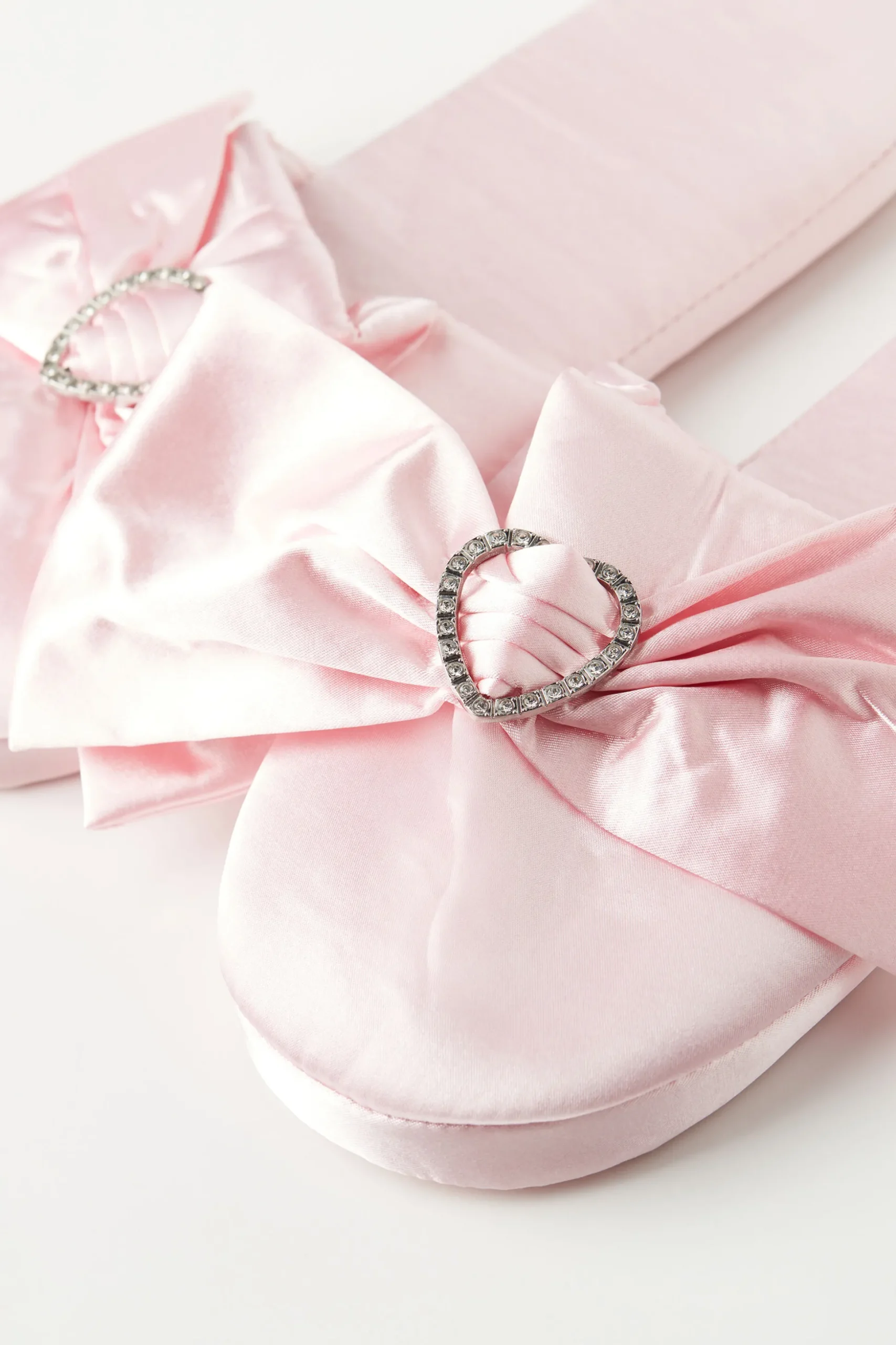 Satin Slippers With Rhinestoned Heart - Accessories And Slippers - Women | Tezenis