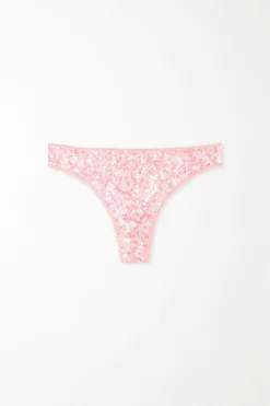 Sequin Lace Sequin And Lace Brazilian Panties - Cheeky Briefs - Women | Tezenis