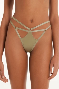 Shiny Microfiber String Brazilian Panties - Cheeky Briefs - Women | Tezenis
